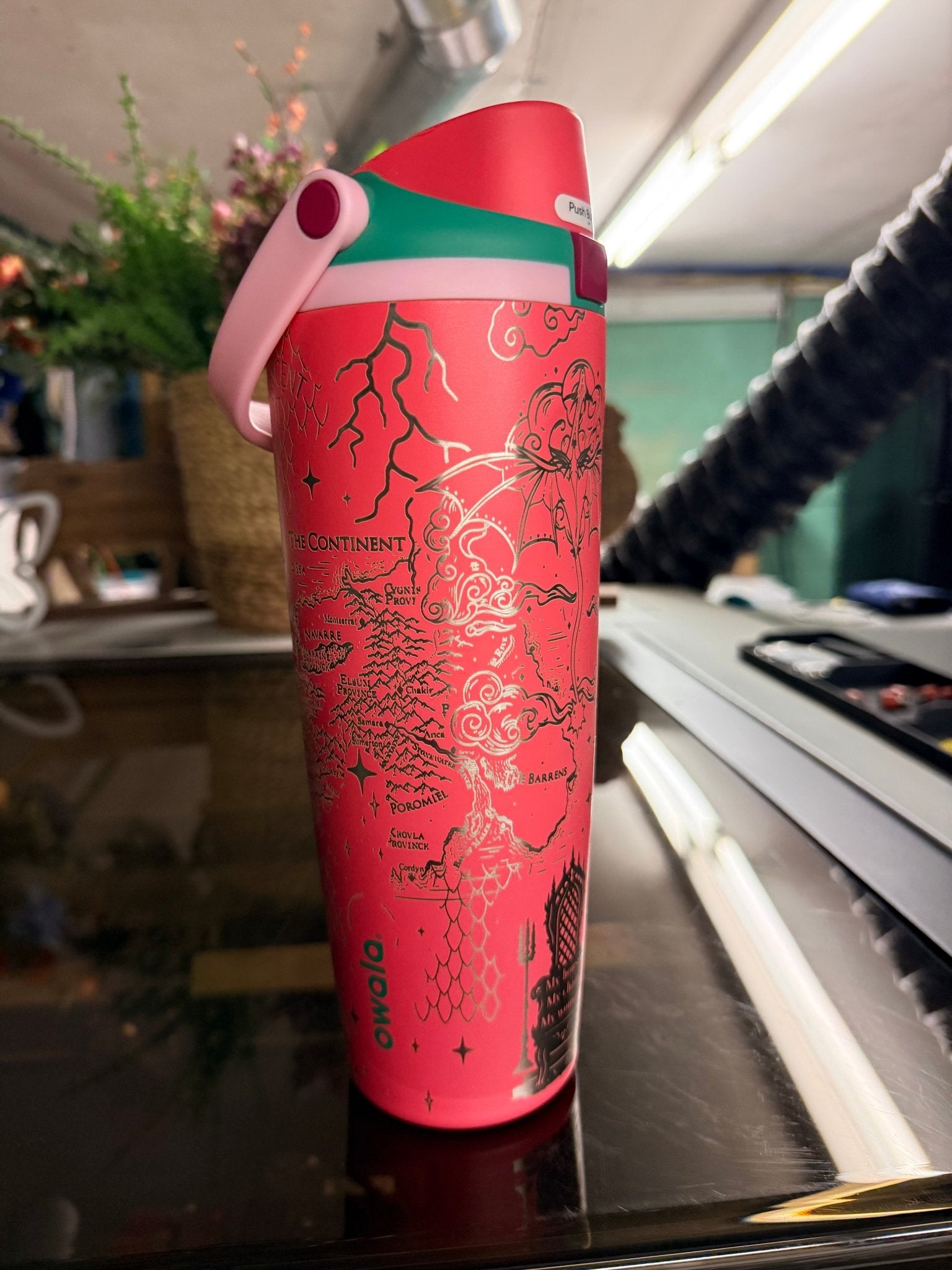 30 oz Owala Sway | Fourth Wing / ACOTAR Inspired Engraved Tumbler - Western Petal Design