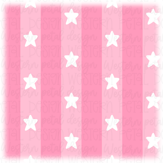 Pink Star Stripe Seamless Pattern