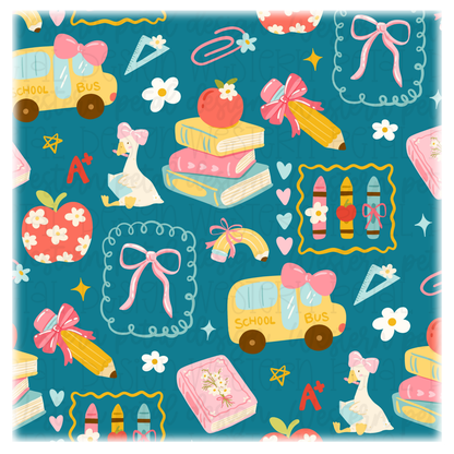 Back to School Coquette Seamless Pattern