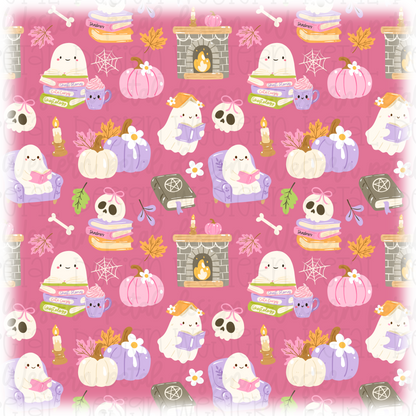 Cute Halloween Ghost Seamless Pattern PNG