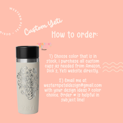 Custom Yeti Laser Engraved Travel Bottle