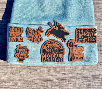 God Made a Farmer leather patch hat