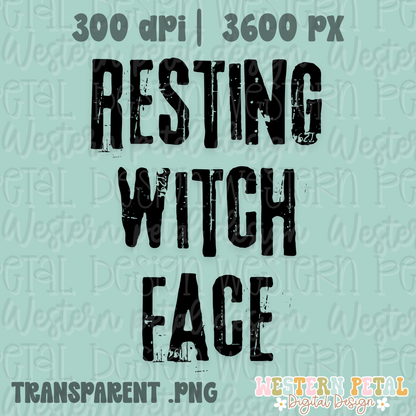 Resting Witch Face Halloween PNG