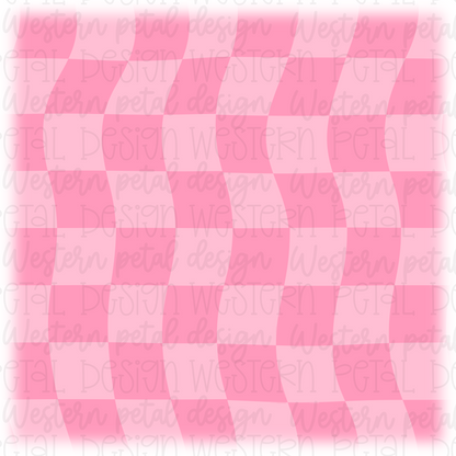 Pink Wavy Checkers Seamless Pattern
