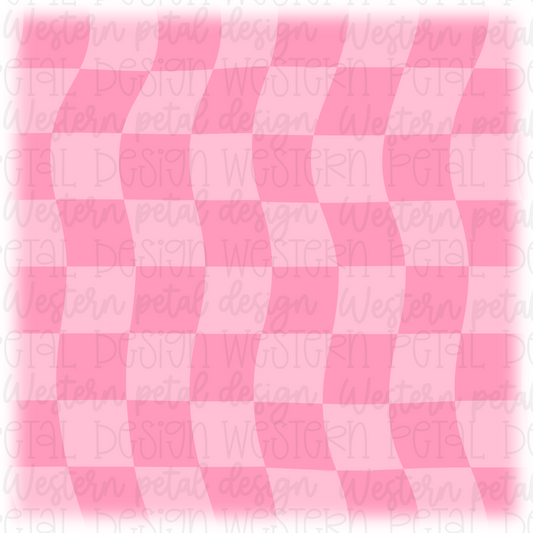 Pink Wavy Checkers Seamless Pattern