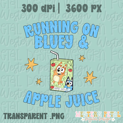 Bluey & Apple Juice Shirt PNG