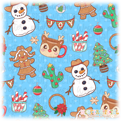 Howdy Holidays Seamless Pattern PNG