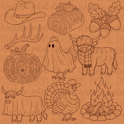 Western Petal Fall Procreate Stamps