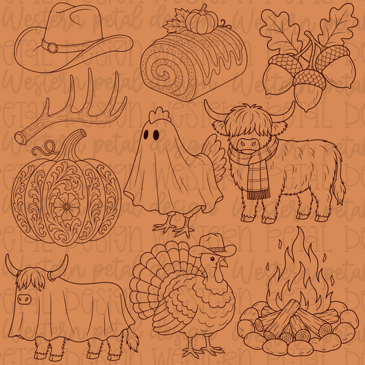 Western Petal Fall Procreate Stamps