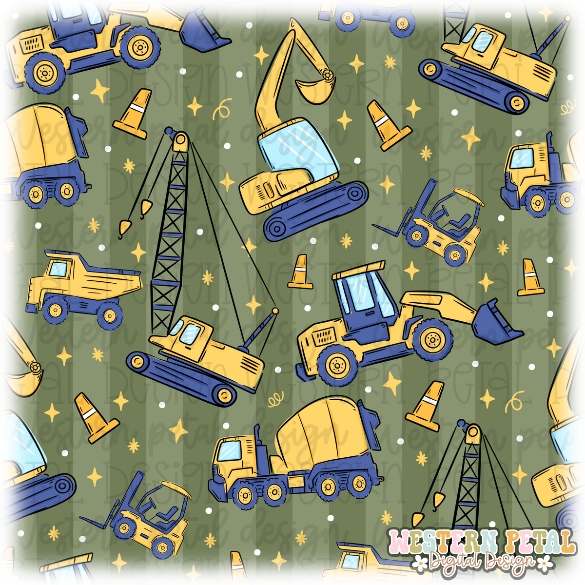 Construction Seamless Pattern PNG