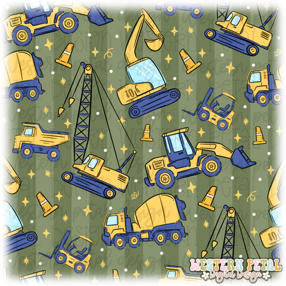 Construction Seamless Pattern PNG