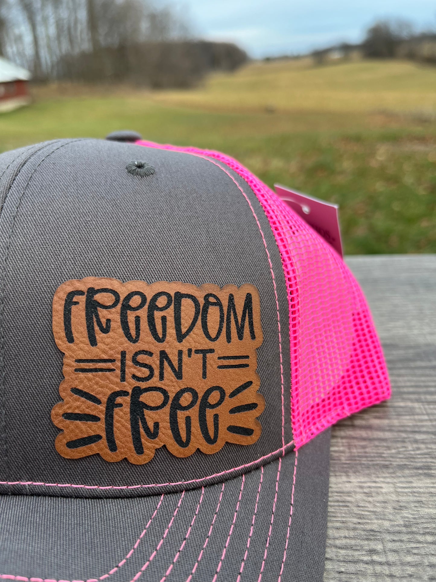 Freedom isn’t free leather patch hat