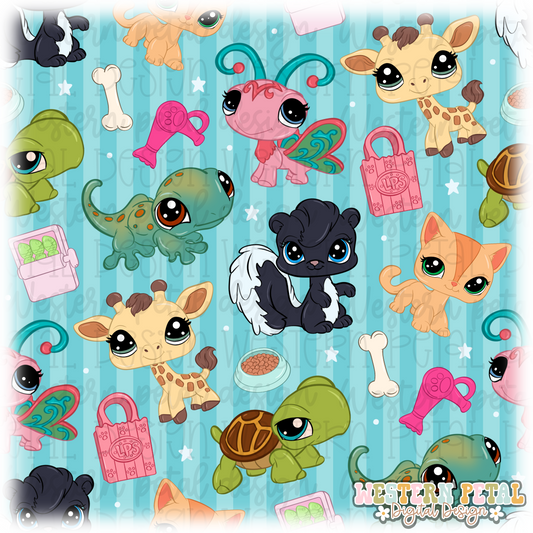 Turquoise LPS Seamless Pattern PNG