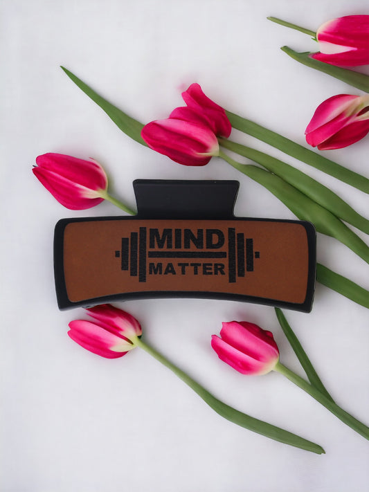 Mind over matter hair clip with leather pattern large