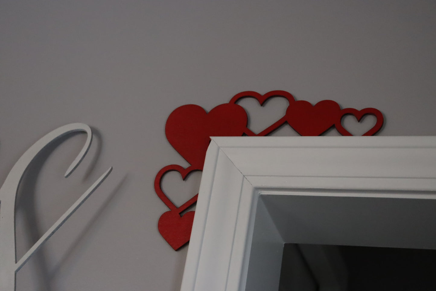 Hearts Valentine’s Day sign for door and window trim seasonal sign