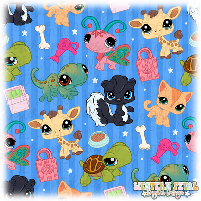 Blue LPS Seamless Pattern PNG
