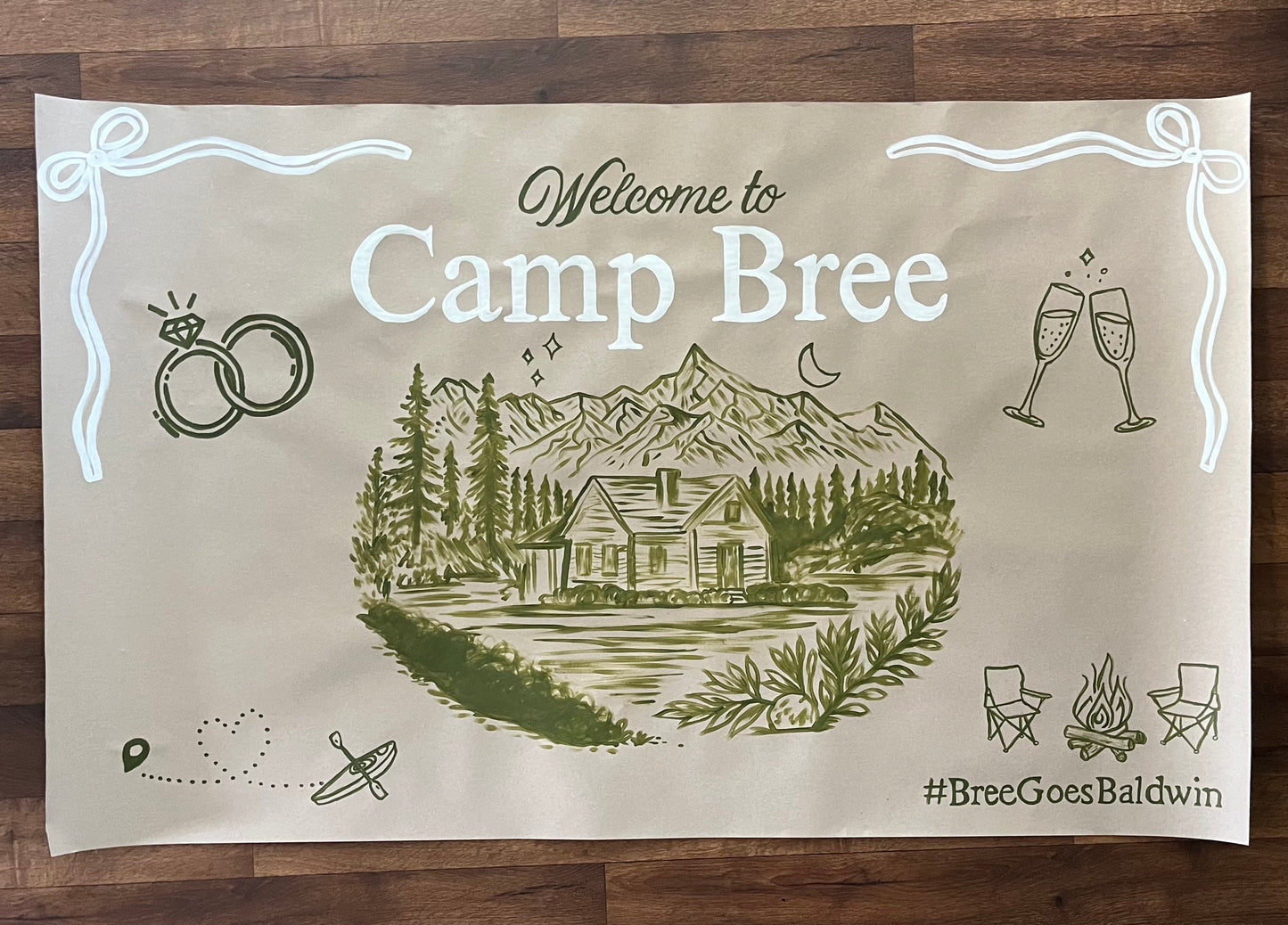 Camp Bachelorette Hand-Painted Custom Banner