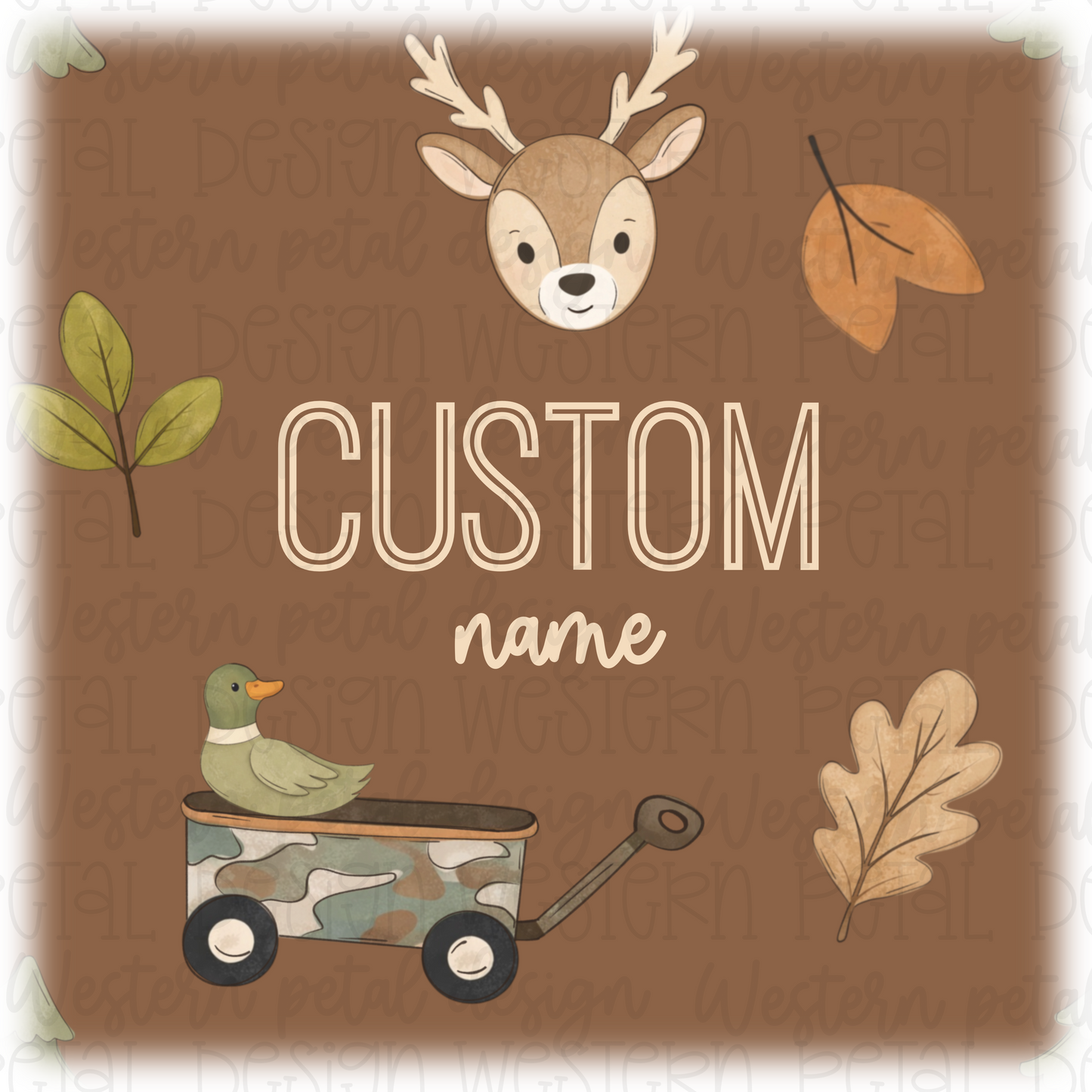 Custom Woodland Name Seamless Pattern