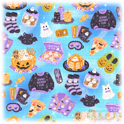 Spooky Sleepover Seamless Pattern PNG