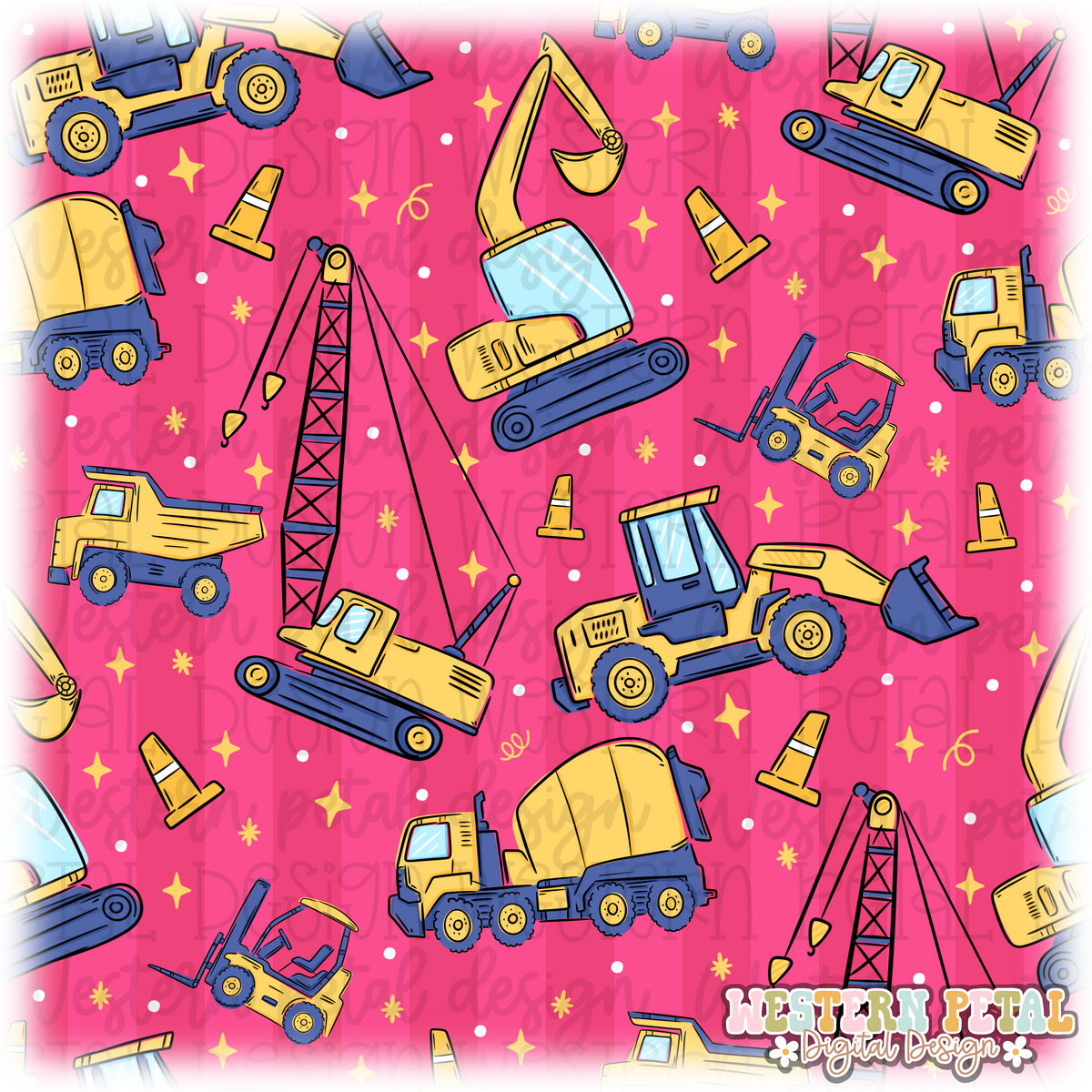 Construction Seamless Pattern PNG