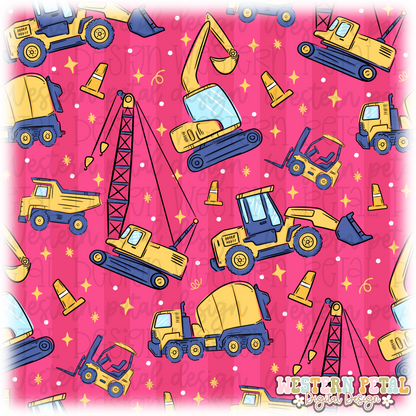 Construction Seamless Pattern PNG