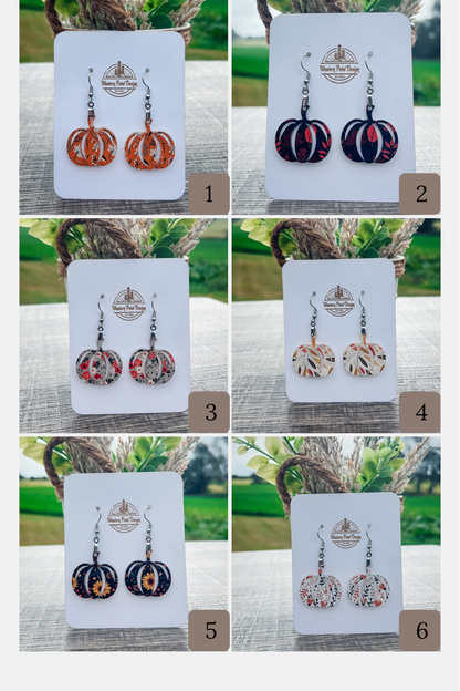 Fall pumpkin earring collection