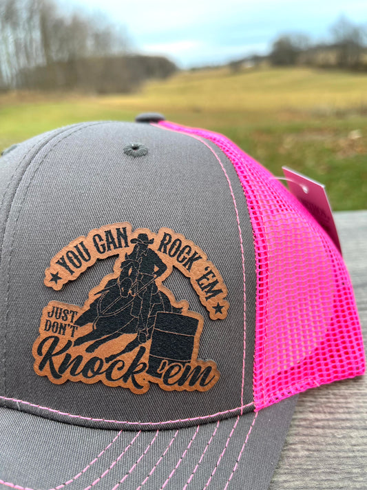 Barrel racer leather patch hat