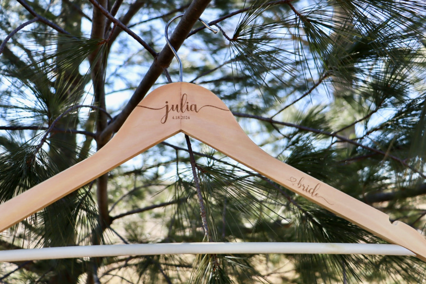 Custom wedding party name wooden clothes hanger