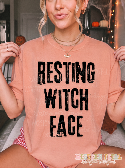 Resting Witch Face Halloween PNG