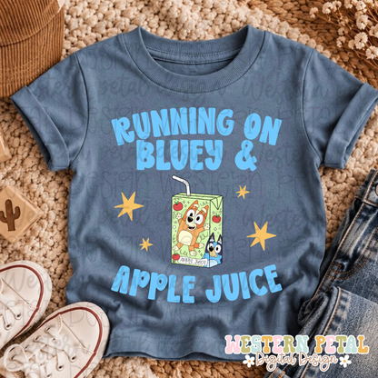 Bluey & Apple Juice Shirt PNG