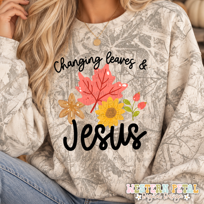 Changing leaves & Jesus PNG