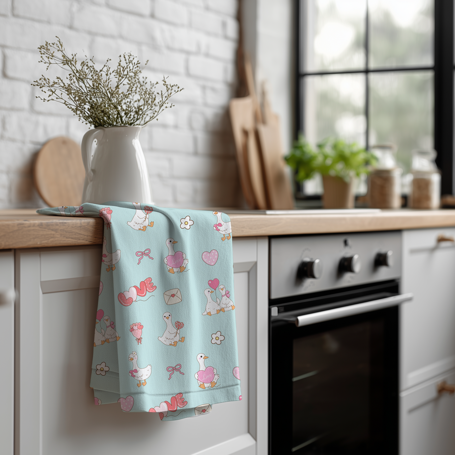 Hand Drawn Valentine Goose Seamless Pattern | 12x12” 300 DPI Digital Paper | Cute Love Ducks Background for Sublimation, Scrapbooking, Craft