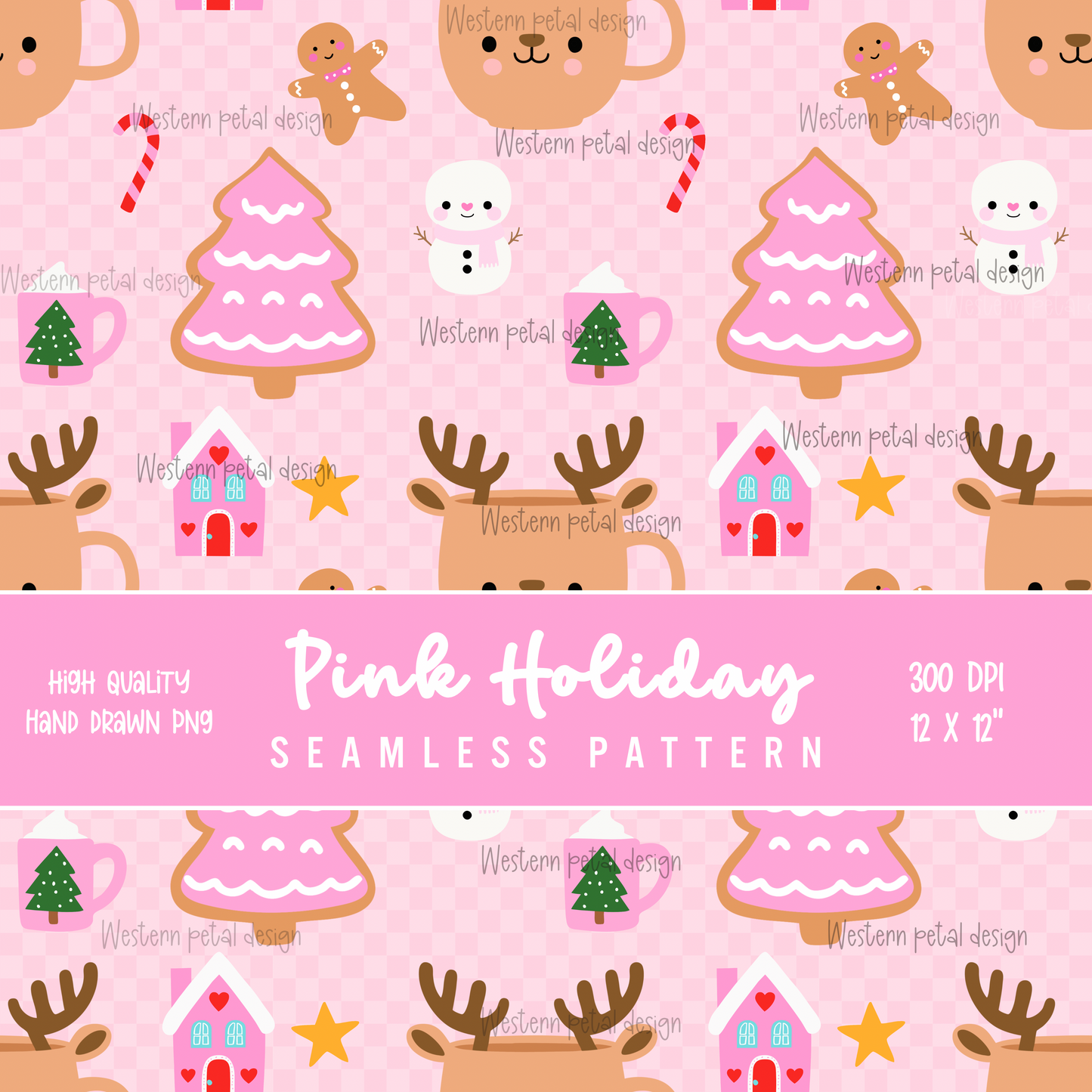 Pink Holiday Seamless File / Digital Paper