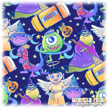 Monsters Seamless Pattern PNG