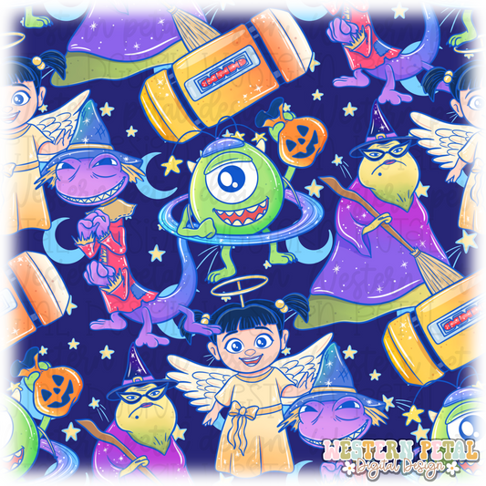 Monsters Seamless Pattern PNG