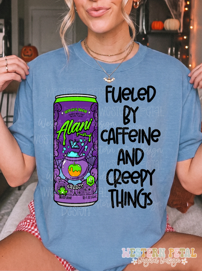 Caffeine & Creepy Things Halloween PNG