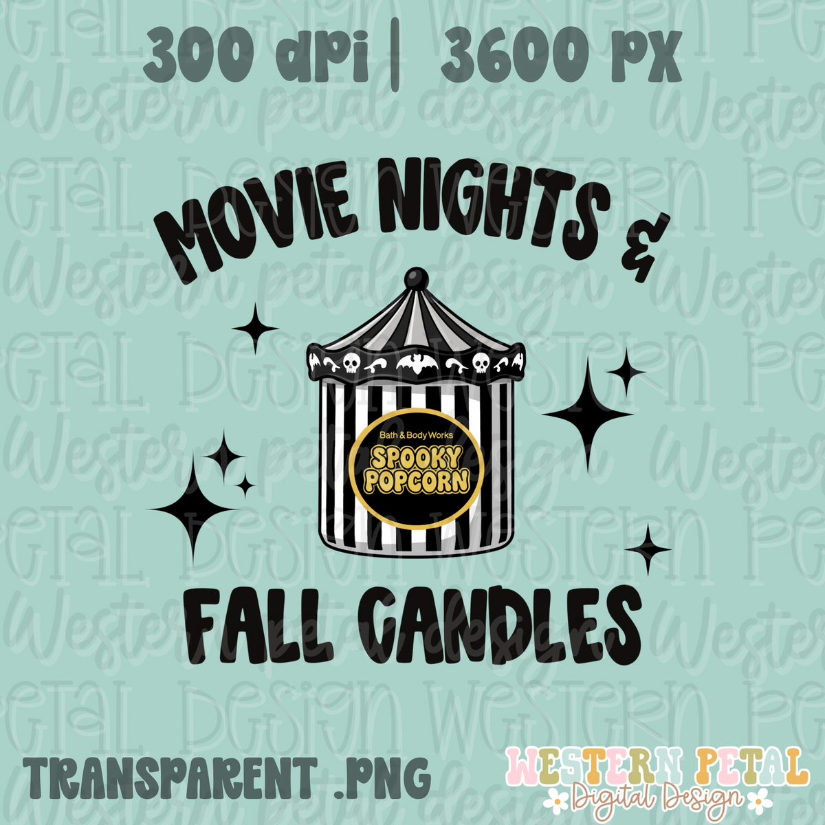 Movie Nights & Candles Halloween PNG