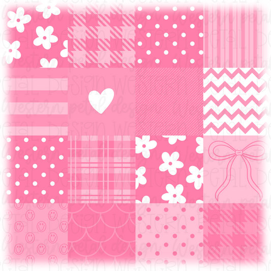 Pink Decorative Squares Seamless Pattern