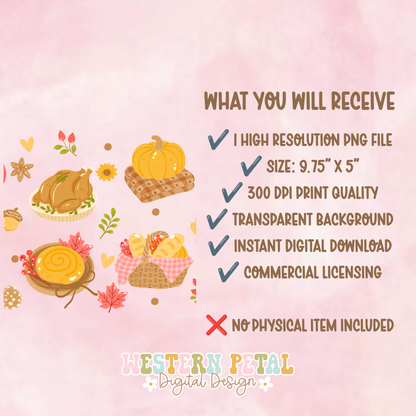 Thanksgiving Glass Can Wrap PNG