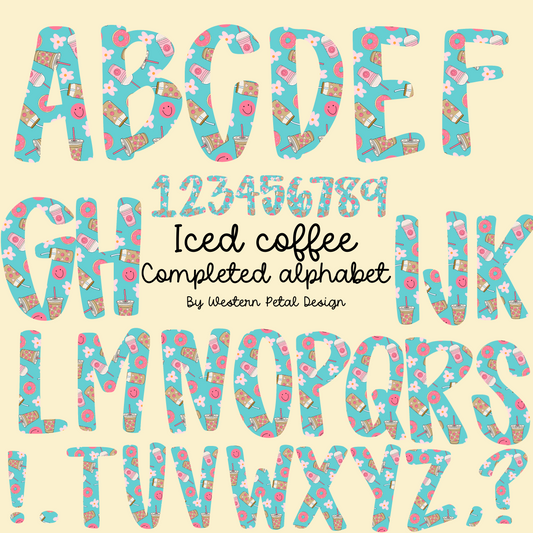 Iced Coffee Alphabet PNGs | 300 DPI