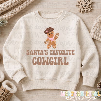Santa’s Favorite Cowgirl Gingerbread PNG