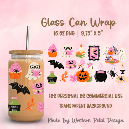 Haunted Tales Glass Can Wrap PNG