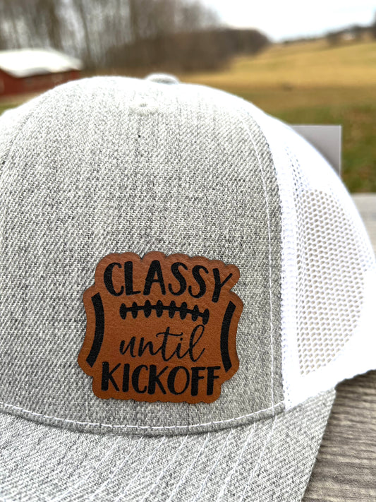 Classy leather patch hat