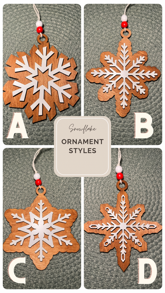 Snowflake wooden Christmas ornament seasonal
