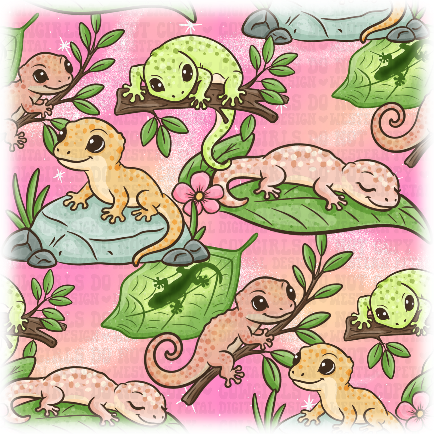 Gecko Seamless Pattern PNG