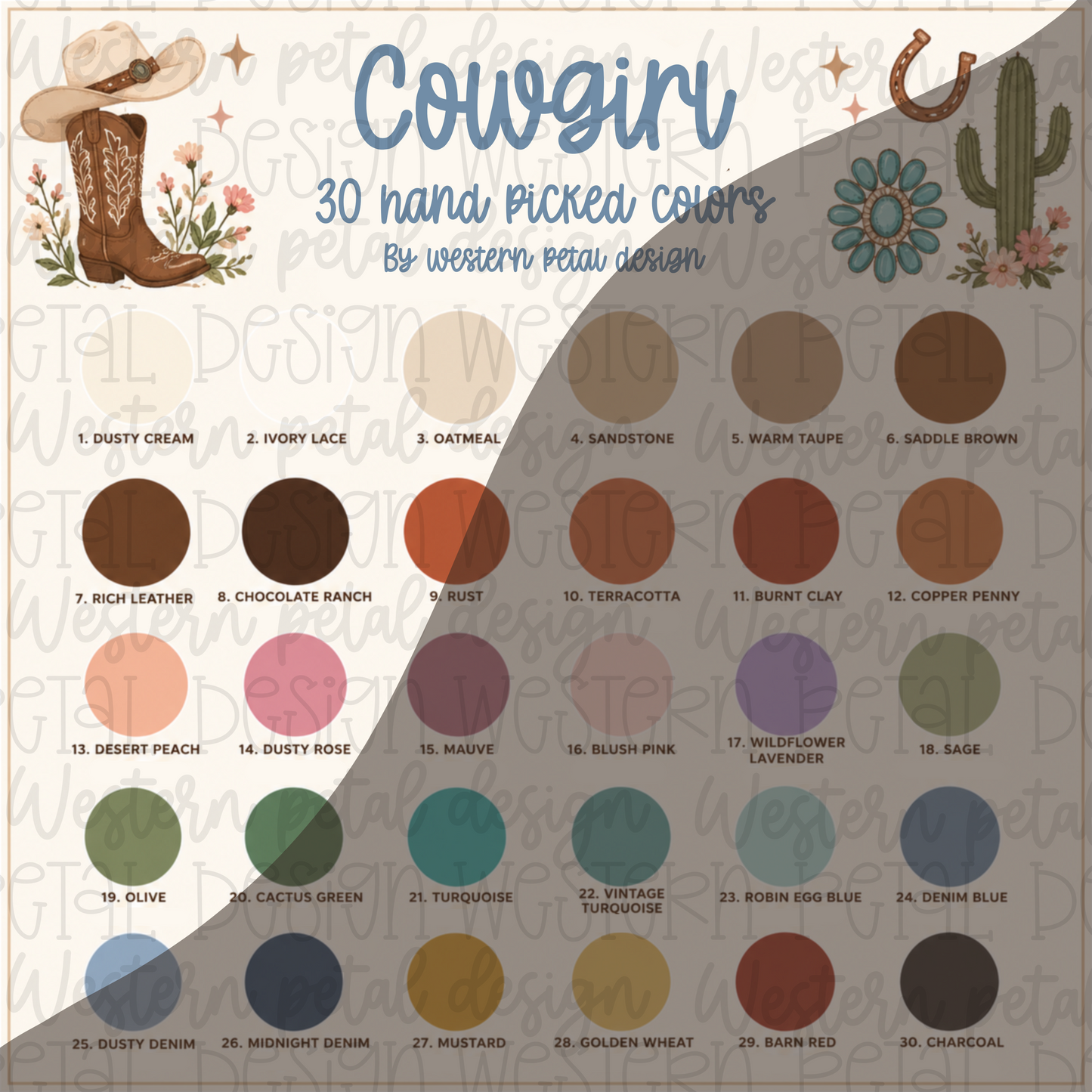 Cowgirl Color Palette | 30 Hand Picked Colors