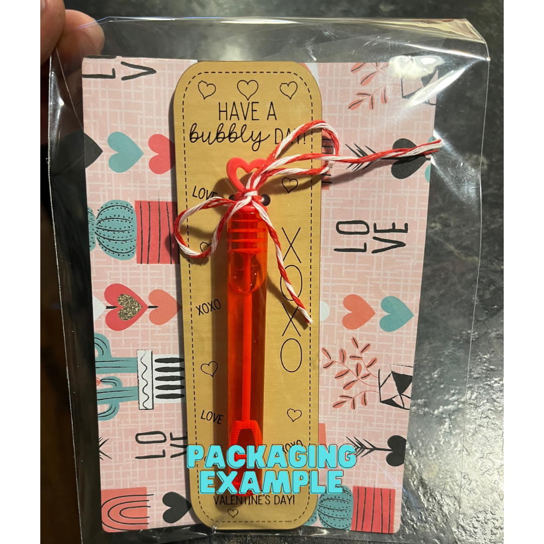 Valentine’s day bubbles holder classroom gift seasonal