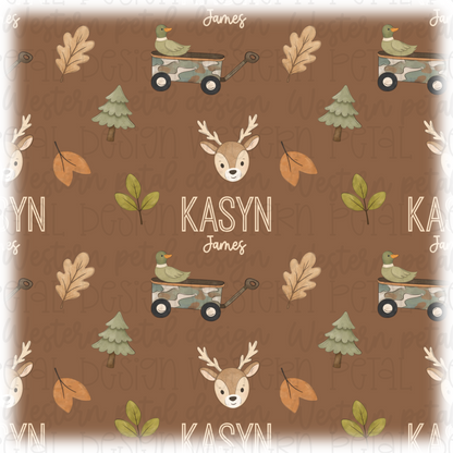 Custom Woodland Name Seamless Pattern