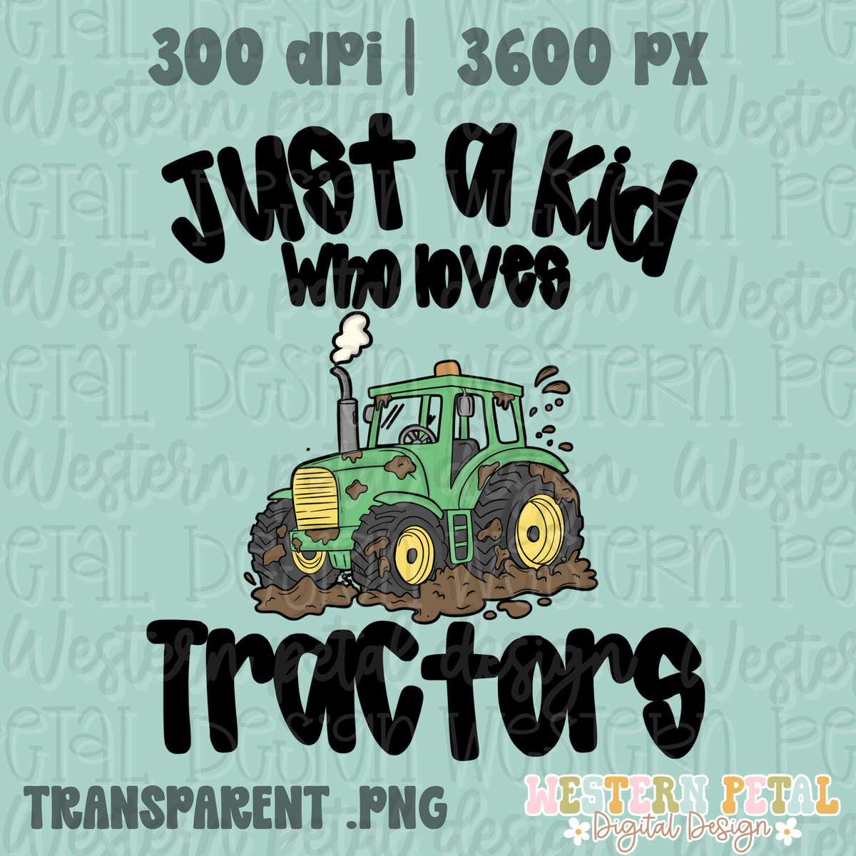 Just a kid who loves tractors Shirt PNG