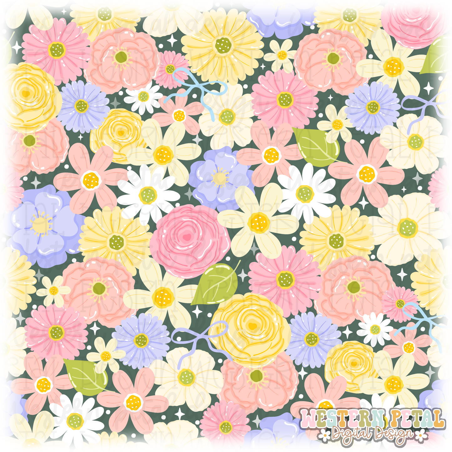 Wildflower Seamless Pattern PNG
